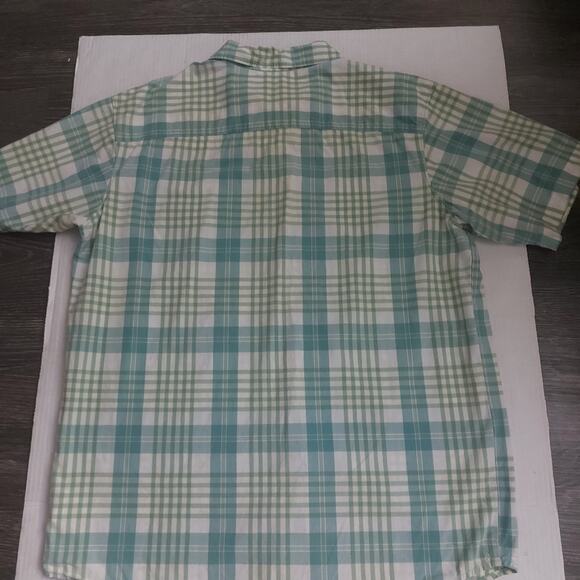 Columbia Plaid Short Sleeve Button Up Shirt L Academia Minimalist Grandpacore - Picture 3 of 9